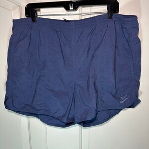 Vintage Nike Running Shorts Swim Trunks‎ Lined Athletic Gym Training Blue Large